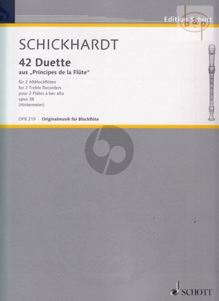 Schickhardt - 42 Duets - For 2 Treble Recorders