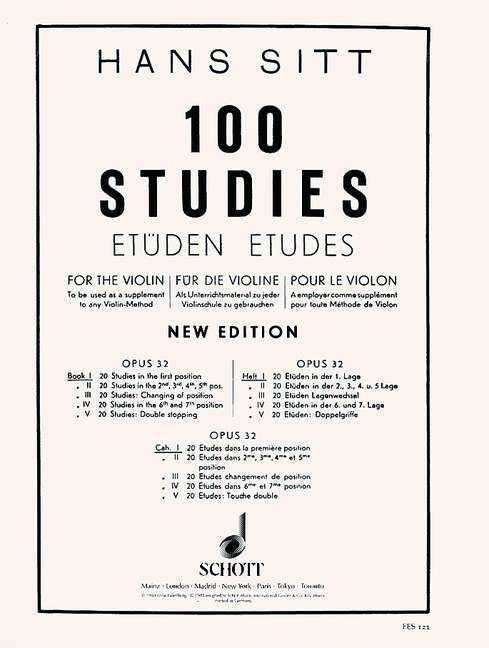 Hans Sitt - 100 Studies For Violin, Op. 32 - Book 1
