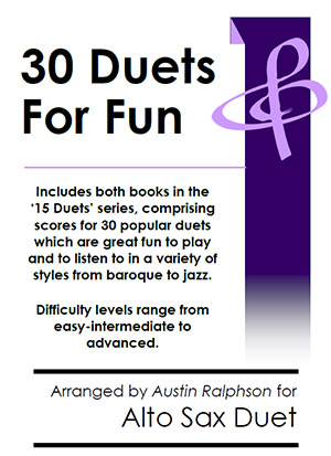 COMPLETE Book of 30 Alto Sax Duets for Fun