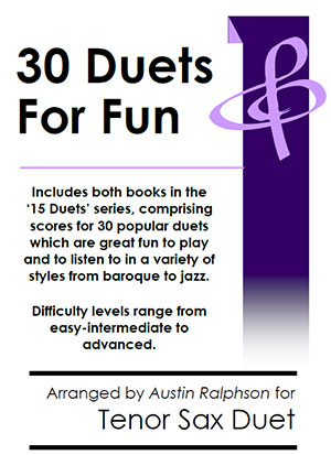 COMPLETE Book of 30 Tenor Sax Duets for Fun