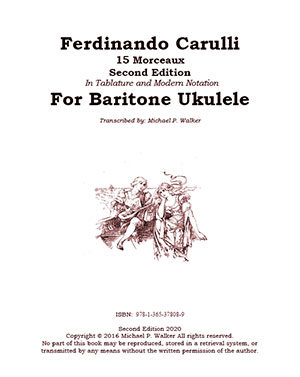 Ferdinando Carulli Book 1 - 15 Morceaux Second Edition In Tablature and Modern Notation For Bariton