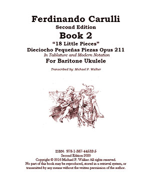 Ferdinando Carulli Second Edition Book 2 "18 Little Pieces" Dieciocho Pequeñas Piezas Opus 211 In T