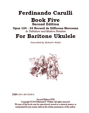 Ferdinando Carulli Second Edition Book 5 Opus 124 - 24 Recueil de Differens Morceaux In Tablature an