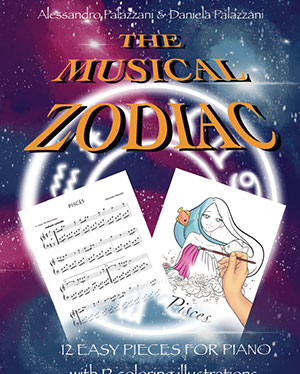 The Musical Zodiac: 12 easy pieces for piano with 12 coloring illustrations