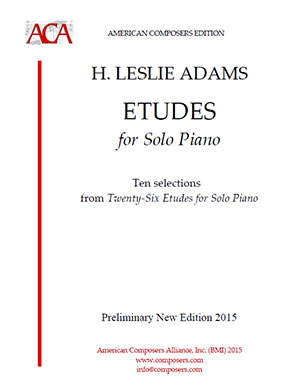 Adams - Etudes for Solo Piano, 10 Selections